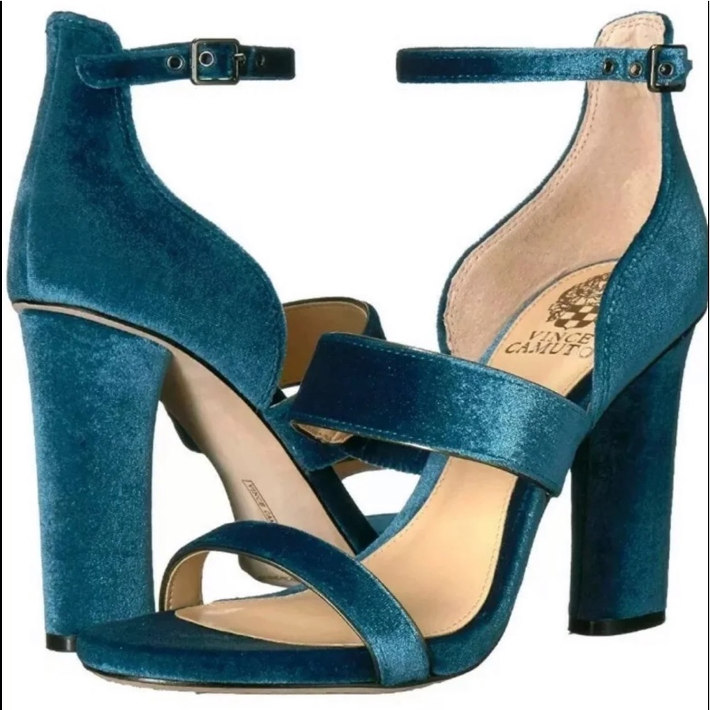 Vince Camuto velvet teal shoes